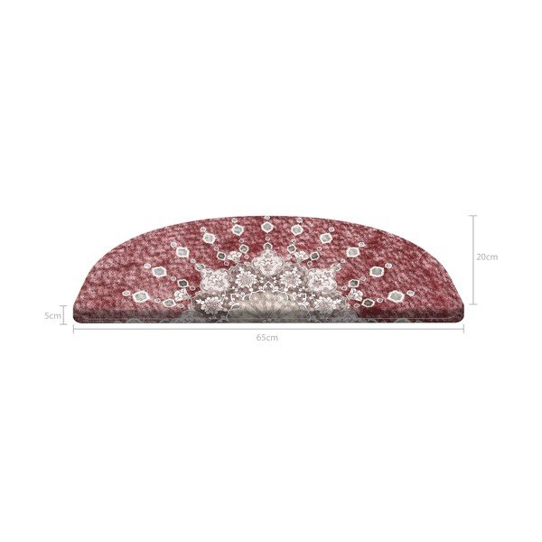 Červené nášľapy na schody v súprave 16 ks 65x20 cm Chakra - Vitaus-image-4
