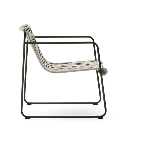 Sivozelené kovové záhradné kreslo Maurina – Kave Home-image-3