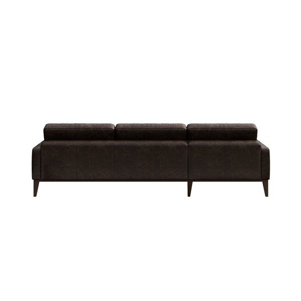 Tmavohnedá kožená rohová pohovka MESONICA Musso Tufted, pravý roh-image-3