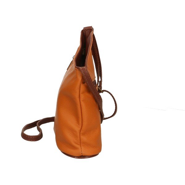 Koňakovohnedá kožená kabelka Chicca Borse Garturo-image-2