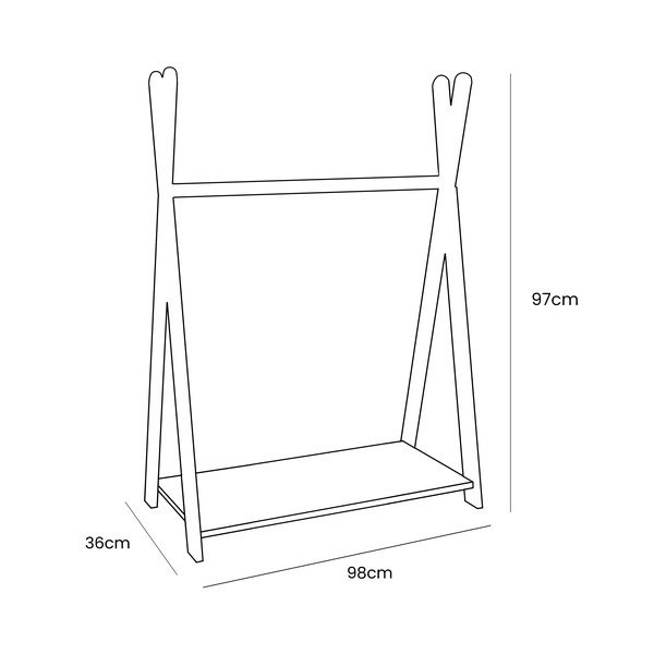 Detský vešiak v dekore borovice v prírodnej farbe 98x97 cm Montessori – Meowbaby-image-1