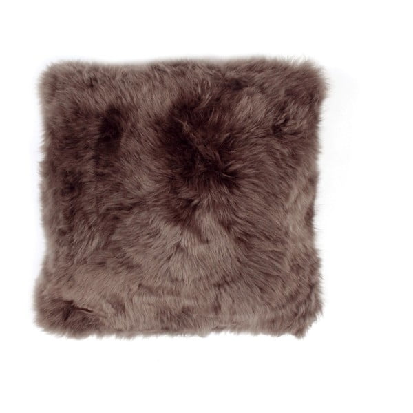 Hnedý vlnený vankúš z ovčej kožušiny Auskin Jock, 35 × 35 cm