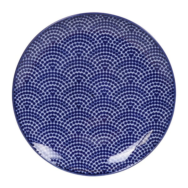 Modrý porcelánový tanier Tokyo Design Studio Dots, ø 16 cm