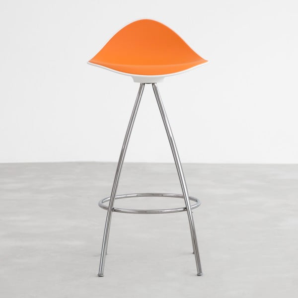 Oranžová stolička s chrómovanými nohami Stua Onda, 76 cm