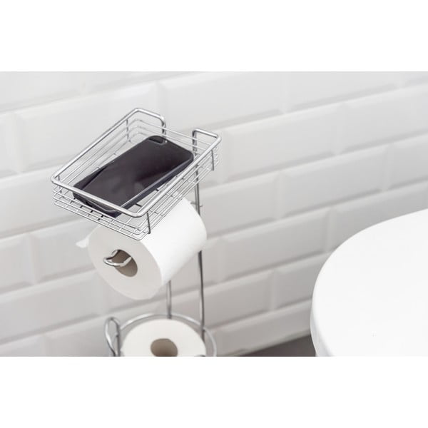 Stojan na toaletný papier z pochrómovanej ocele v striebornej farbe – Wenko-image-3