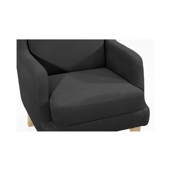 Čierne kreslo Max Winzer Bennet Suede-image-3