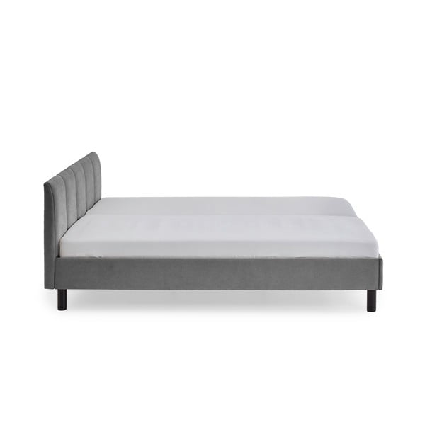 Sivá čalúnená dvojlôžková posteľ bez roštu 180x200 cm Joker – Meise Möbel-image-3