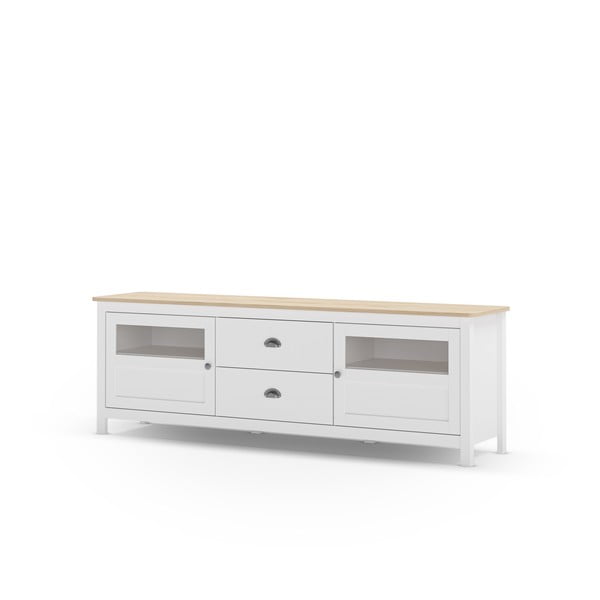 Biely TV stolík z borovicového dreva 180x59 cm Misti – Marckeric-image-2