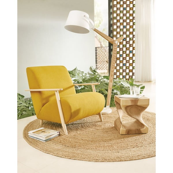 Odkladací stolík z masívu munggur 30x30 cm Hakon – Kave Home-image-1