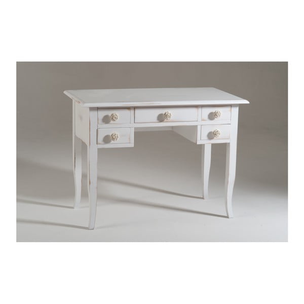 Biely drevený pracovný stôl Castagnetti Uno
