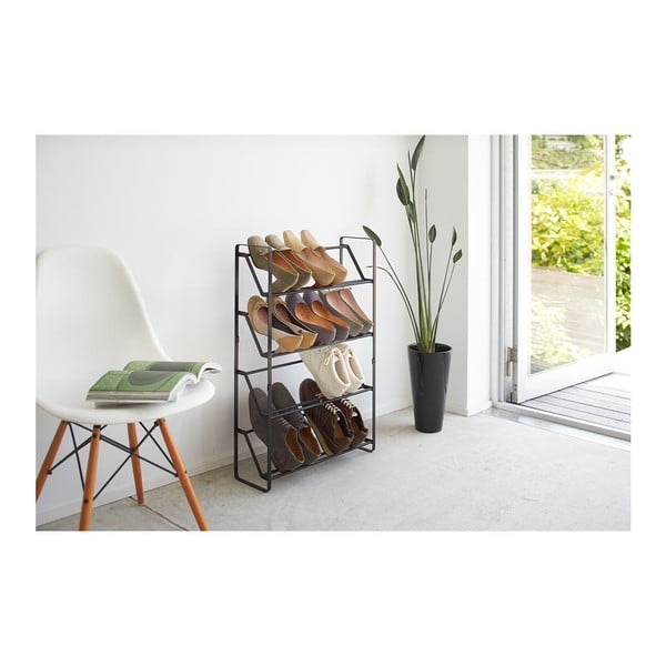Čierny stojan na topánky so 4 poschodiami YAMAZAKI Frame-image-1