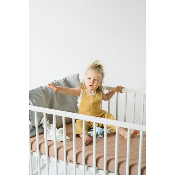 Detská oranžová ľanová plachta Linen Tales Nature, 90 x 200 cm-image-4