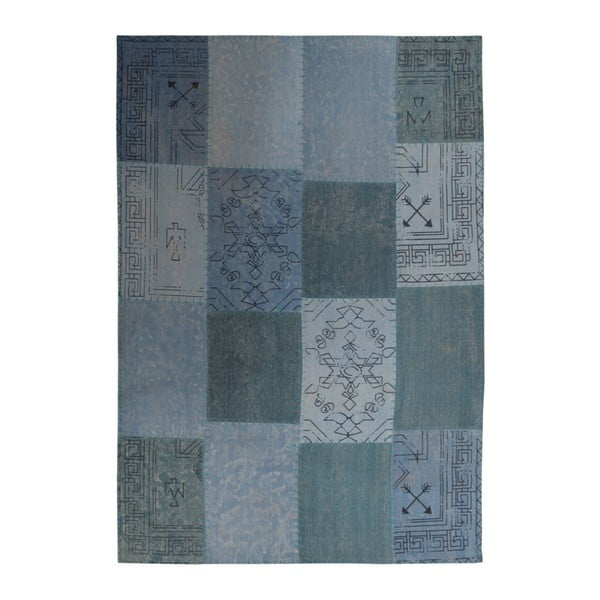Ručne tkaný modrý koberec Kayoom Emotion 322 Multi Blau, 80 × 150 cm