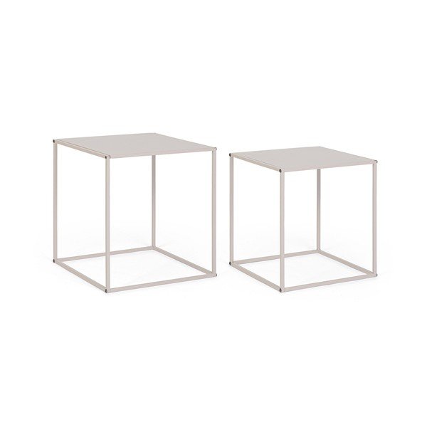 Béžové kovové konferenčné stolíky v súprave 2 ks 38x38 cm Alrik – Yes Everyday-image-2