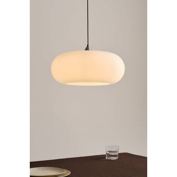 Biele/v matne striebornej farbe závesné svietidlo z opálového skla ø 43 cm Thalia – Jotex-image-1