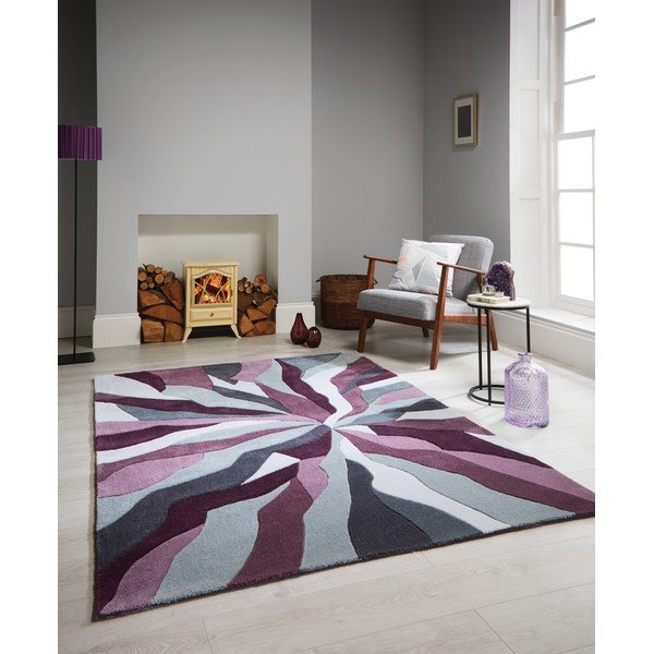 Sivo-fialový koberec Flair Rugs Splinter Purple, 120 × 170 cm-image-3