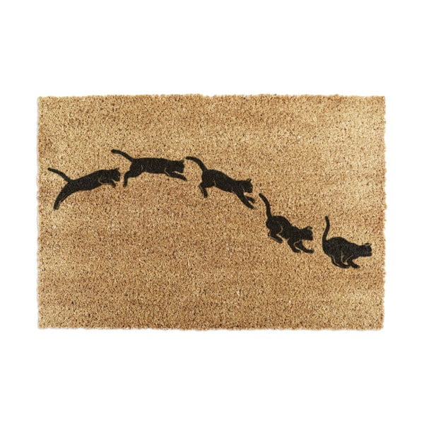 Rohožka z kokosového vlákna 40x60 cm Jumping Cats – Artsy Doormats