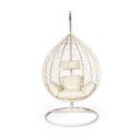 Krémovobiele závesné kreslo z umelého ratanu Bonami Selection Noela