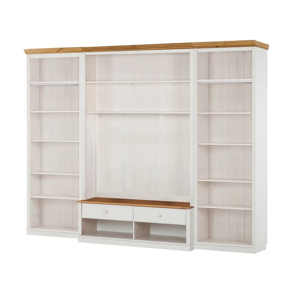 Biela TV zostava z borovicového dreva 288x223 cm Anita – Støraa-image-2