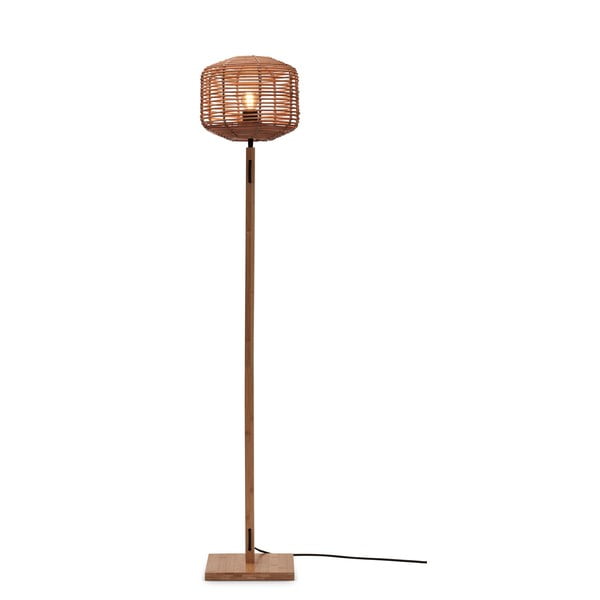 Stojacia lampa s ratanovým tienidlom v prírodnej farbe (výška 130 cm) Tanami – Good&amp;Mojo