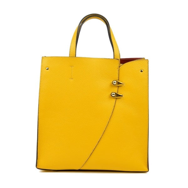 Žltá kožená kabelka Luisa Vannini Calisso