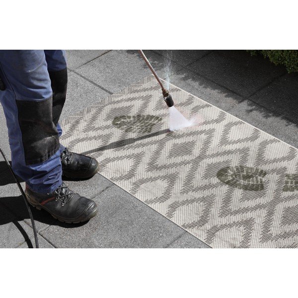 Sivo-krémový vonkajší koberec NORTHRUGS Isle, 70 x 200 cm-image-1