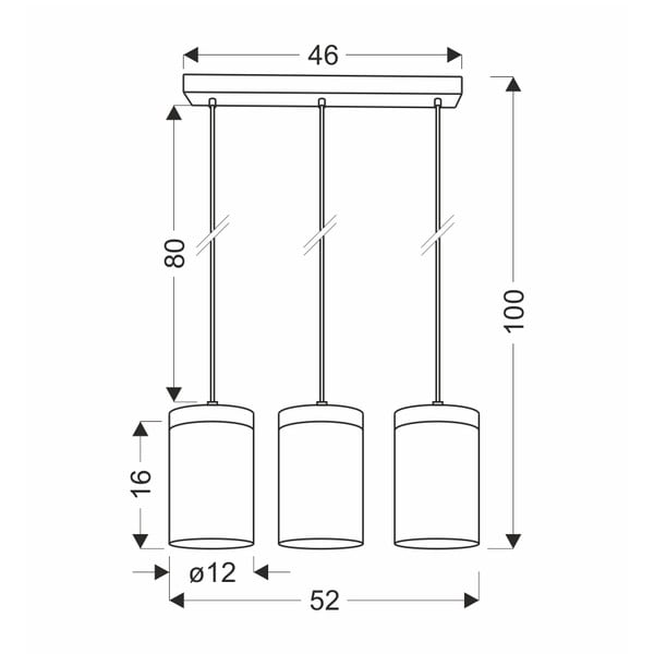 Závesné svietidlo so skleneným tienidlom v čierno-prírodnej farbe ø 12 cm Wels – Candellux Lighting-image-1