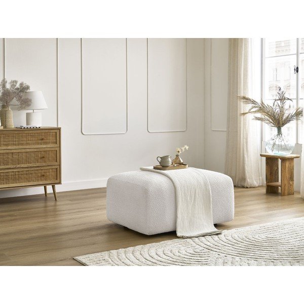 Biela podnožka z textílie bouclé Tina – Bobochic Paris-image-1