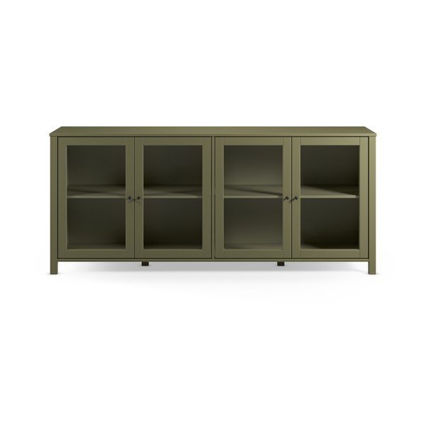 Zelená vitrína z borovicového dreva 186x80x40 cm Alessandra – Marckeric-image-2