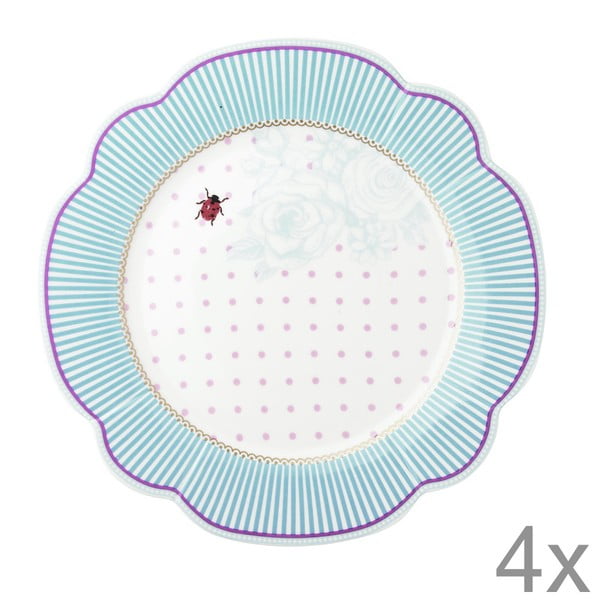 Porcelánový tanier  Stripie od Lisbeth Dahl, 24 cm, 4 ks