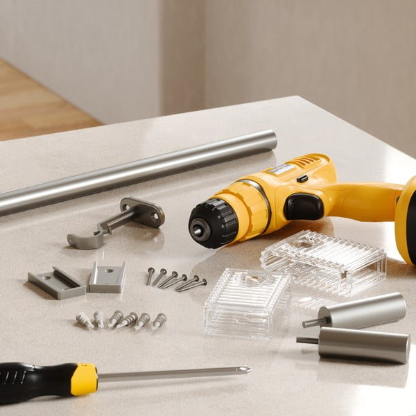 Oceľová roztiahnuteľná garniža v matne striebornej farbe 107 - 305 cm Flute – Umbra-image-1