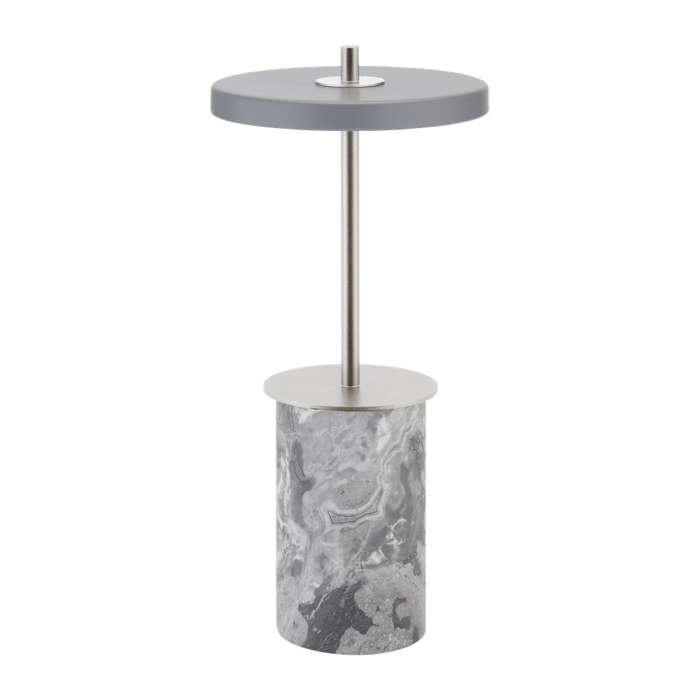E-shop Sivá mramorová LED stolová lampa so stmievačom s kovovým tienidlom (výška 25,5 cm) Asteria Move Mini – UMAGE