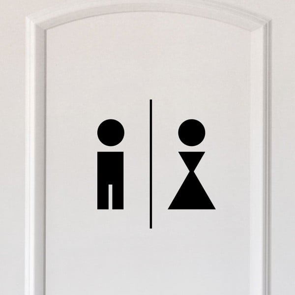 Čierna samolepka Ambiance Man And Woman Restroom-image-2