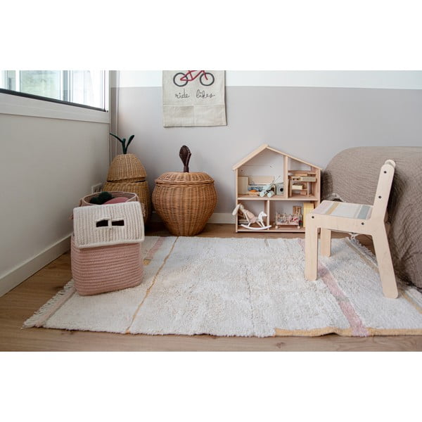 Ružovo-krémový prateľný ručne tkaný bavlnený koberec 90x130 cm Lanes Vintage Nude – Lorena Canals-image-1