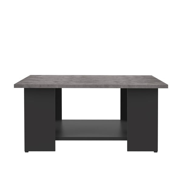 Čierny konferenčný stolík s doskou v dekore betónu 67x67 cm Square - TemaHome 