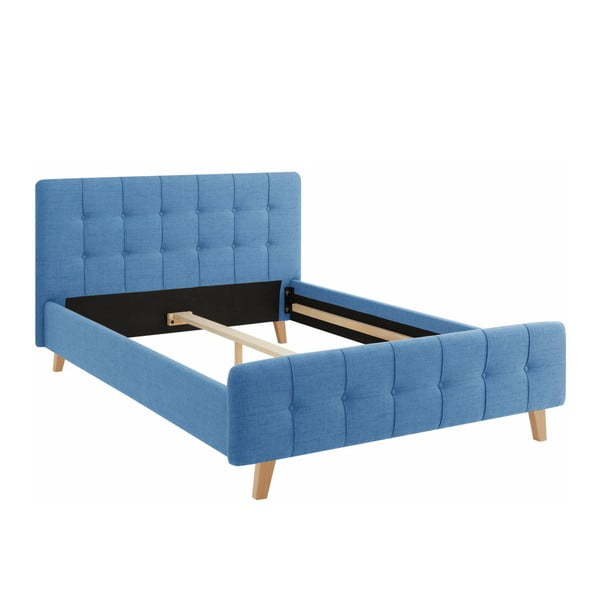 Modrá dvojlôžková posteľ Støraa Limbo, 140 × 200 cm