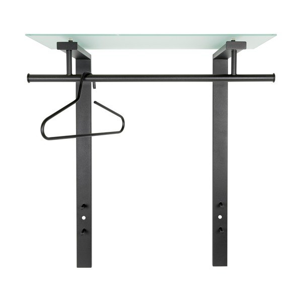 Čierny kovový nástenný vešiak s poličkou 80 cm Dutch – Spinder Design-image-2