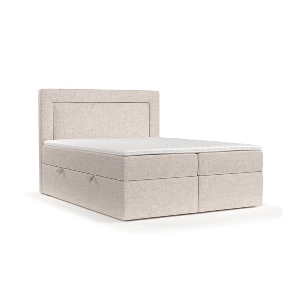 Béžová boxspring posteľ s úložným priestorom 140x200 cm Imagine – Maison de Rêve