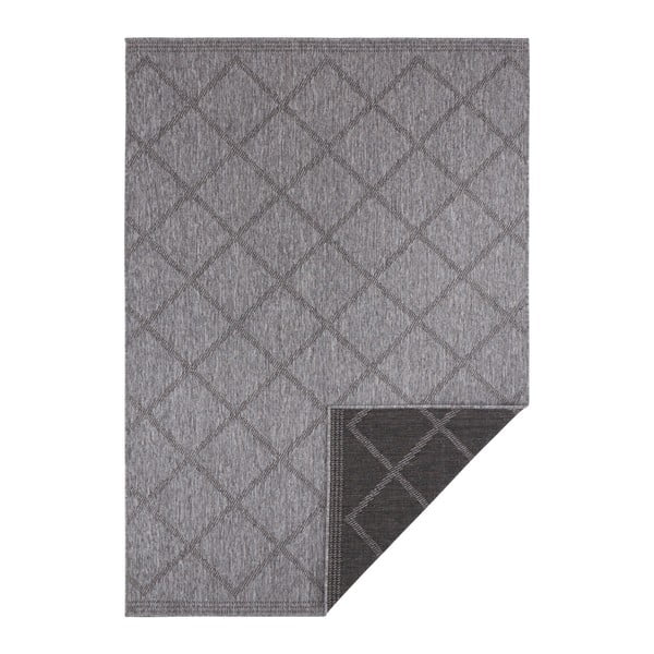 Čierno-antracitový obojstranný koberec vhodný aj do exteriéru Bougari Corsica, 120 × 170 cm