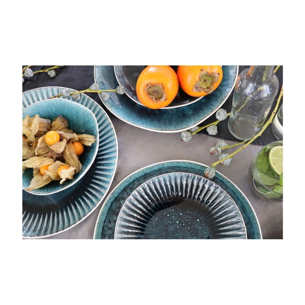 Modrý kameninový tanier Kare Design Mustique Rim, ⌀ 29 cm-image-3