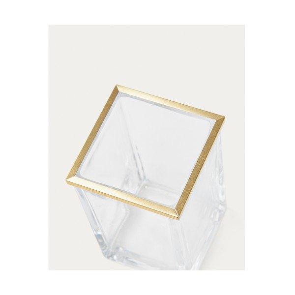 Sklenený téglik na zubné kefky v zlatej farbe Soanet – Kave Home-image-2