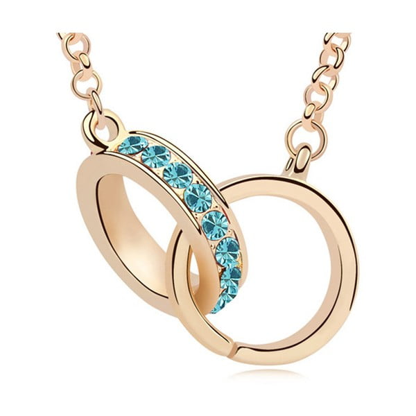 Pozlátený náhrdelník s modrými krištáľmi Swarovski Elements Crystals Compania