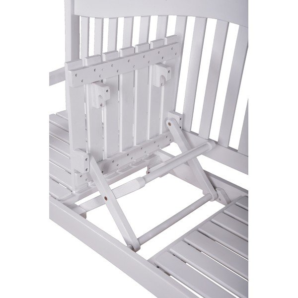 Biela drevená záhradná lavica Singapore – Garden Pleasure-image-4