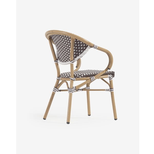 Hnedá kovová/plastová záhradná stolička Marilyn – Kave Home-image-1