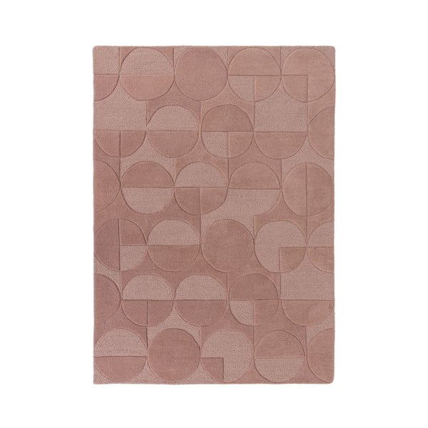 Ružový koberec z vlny Flair Rugs Gigi, 120 × 170 cm