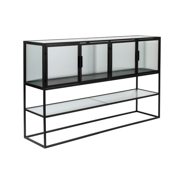 Čierna kovová vitrína 150x90 cm Boli - Dutchbone-image-2