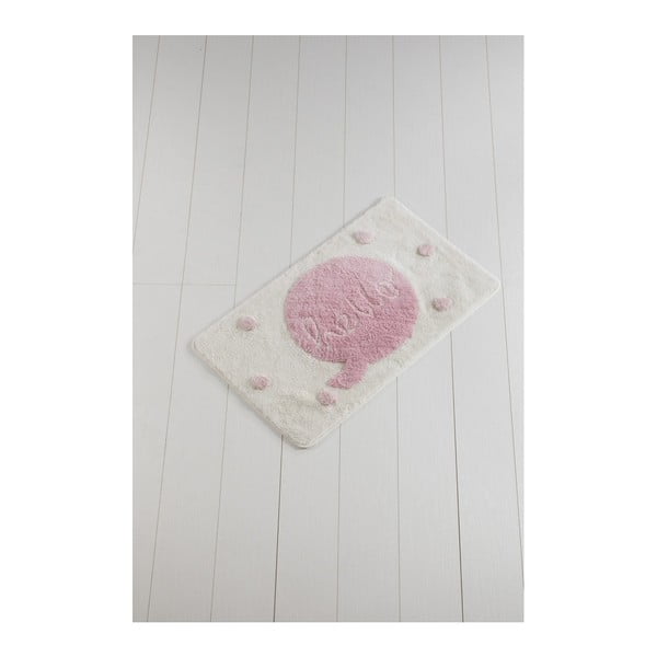 Ružovo-biela kúpeľňová predložka Crasso Sweeno, 100 × 60 cm