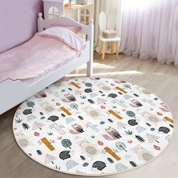 Biely detský koberec ø 100 cm Comfort – Mila Home-image-2