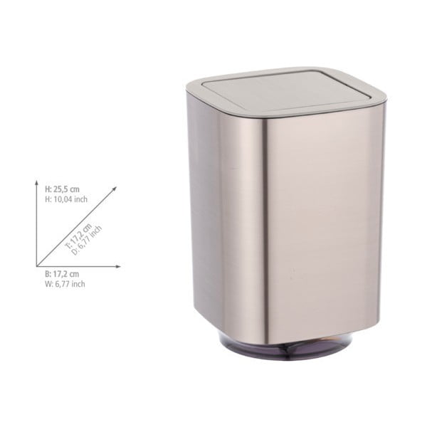 Plastový odpadkový kôš v lesklo striebornej farbe 5,5 l Auron – Wenko-image-2