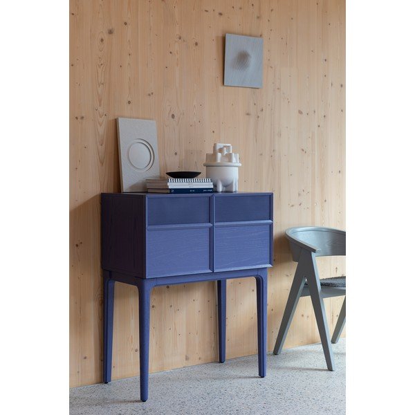 Modrá komoda v dekore duba 80x100x45 cm June – Zuiver-image-1
